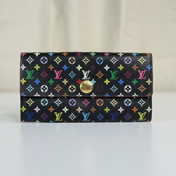 Louis Vuitton Multicolor Black Wallet with Colorful Monogram Design - Picture 1 of 7